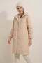 Women's Hooded Quilted Patterned Mink Coat