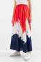 Women's Patterned Viscose Red Skirt - 5