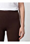 Brown Elastic Waist Women's Leggings - 4