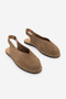 Women's Genuine Leather Closed-Front Sandals with Stitching Detail and Elastic Band, Dorlin Camel Suede - 5