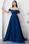 Strpalez Collar Satin Dress with Stones on the Chest Etk1208 - 4