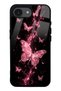 iPhone 16E Pink Galaxy Butterfly Design Glossy Phone Case