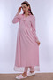 Long Sleeve Maternity Nightgown with Hidden Breastfeeding Feature Effortt - Pink - 4