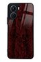 Vivo Y16 Red Leather Design Glossy Phone Case
