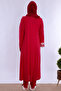 Hijab-Friendly Soft Textured Cotton Long Robe Maternity Pajama Set Effortt - Cherry - 4