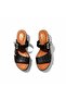 Black Leather Pin Detailed Buckle Women's Clogs Slippers - 2