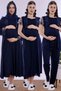 Hijab-Compliant Pregnancy and Postpartum Period Cotton Set 5 Pieces Effortt - Navy Blue