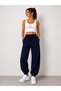 3-Piece Rubber-Edged Black+Gray+Navy Blue Sweatpants - 3