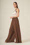 Women's Comfortable Fit Chiffon Pleated Trousers Mink 30700 - 4