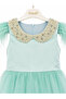 Short Front Long Back Handcrafted Pearl Collar Feathered Princess Dress Special Occasion, Wedding 5-12 Years Old - 5