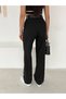 Women's High Waist Belted Wide Leg Fabric Pants Relaxed Fit Casual Trousers - 2