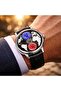 Luxury World Map Analog Leather Strap Men’s Wrist Watch Stylish - 2