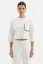 Women's White Relax Fit Lycra Polyviscon Crop T-Shirt and Wide Leg Pants Two-Piece Set - 4