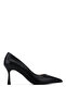 Women's Genuine Leather Black Heeled Shoes