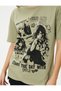 Anime Printed T-Shirt Short Sleeve Crew Neck Cotton - 5