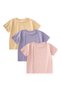 Set of Three Girls' T-Shirts 2-10 Years Old Lilac Yellow Powder - 2