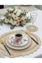 2 Pieces of Double-Sided Usable Faux Leather Embroidered American Service Plate Mat and Coaster