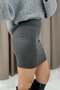 Knitted mini skirt - smoke gray (belt not included) - 3