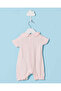 Girls Pink Plain Short Romper - 4