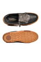 Black Patterned Genuine Leather Orthopedic Women's Casual Shoes 420 Laceless Z - 6