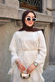 Women's Layered Tulle Lace Detailed Dress Ecru - 6