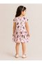 Girl's 100% Cotton Teddy Bear Patterned Short Sleeve Casual Summer Dress (3-10 Years) - 3