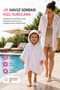 Children's Hooded Microfiber Poncho Towel (1-3 Years) 400 Gsm Eared Bath Towel White Pink - 4