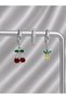 Shine Jewellery Silver Fruit Figured 3-Piece Earring Set – Non-Tarnishing Design with Zircon Stones, Suitable for Daily Use - 2
