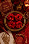 Simple Model Red Color 13 cm Casual / Henna Satin Bagel Buckle