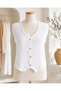 Women's 100% Cotton Muslin V-Neck Buttoned Sleeveless Blouse Summer Shirt - 6