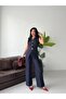 Asymmetrical Cut Design Buttoned Vest and Palazzo Trousers Two-Piece Set for Women - 3