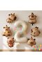 Mini Capybara Balloon Themed 2Nd Birthday Balloon Set 7 Pieces