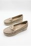 35434 Comfortable Flexible Stone Buckle Detailed Thick Sole Women's Ballerinas - 7