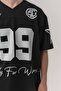 Winners 99 Embossed Design Detailed V-Neck Oversize T-Shirt - 3
