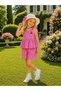 Girl's Colorful, Cherry Embroidered, Gingham Shorts Set, Summer Combination with Gift Hat - 2