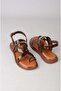Seç C501 Genuine Leather Flip Flops Women's Sandals Dark Brown - 8