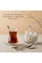 19 Pieces Traditional Turkish Tea Set with 6 Glasses, 6 Saucers, 6 Spoons & Sugar Bowl - 6