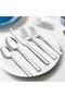 E-far 40-Piece Silverware Set, Stainless Steel Flatware Set Service for 8, Modern Tableware Cutlery Set - 5