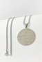 Silver Color Ayetel Kürsi & Nazar Ayeti Written 3 cm (Prayer Plate) Stainless Steel Necklace with Thick Doc Chain - 6