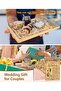 Wedding Kitchen Gift Set, Bamboo Cutting Board with Recipe Design, 3 Utensils, Decorative Marriage Theme - 5
