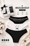 Dominant, Women's Cotton 3-Piece Brazilian Panties and Lingerie, Cat Print Lingerie, Underwear Panties - 2