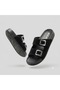 (Pollen) Velcro Very Comfortable Daily Women's Slippers Black
