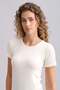 Egyptian Modal by Tencel Victoria Crew Neck Undershirt / T-Shirt Ecru - 4