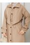 Windbreaker and Button Detailed Hijab Trench Coat Rc3140 - 8