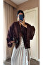 Brown Rope Laced Embroidered Kimono - 5096