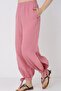 Women's Dusty Rose Shalwar Trousers with Banding at the Hem - 2