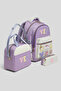 Girl's 3-Piece School Bag Set with Lunch Box and Pen Holder, Primary and Secondary School Backpack, Multi-Compartment - 3