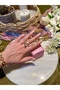 Gold Honeycomb Patterned Zircon Stone Adjustable Anti-Tarnish Ring - 3