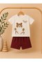 Cute Bear Teddy Bear Printed Shorts Baby Set 0-24 Months - 2