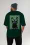 For Dog Lovers 35 Green Oversize T-Shirt with Dog Print on the Back 100% Cotton Unisex Dog Lover Premium Design - 5